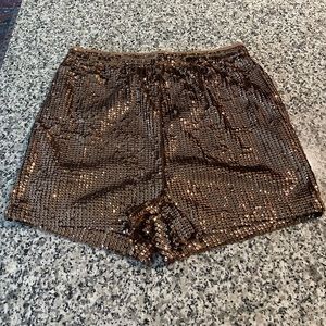 Plus Velvet Sequin high waist shorts